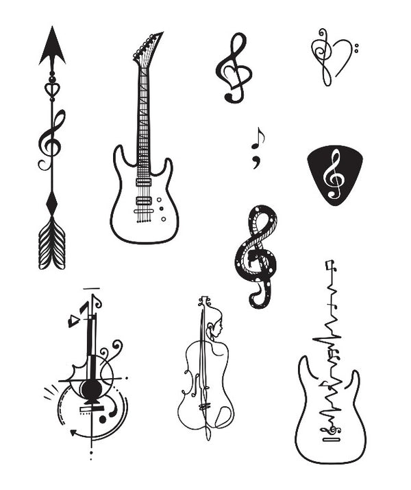 Guitar Tattoo Design Graphic by sifatevan2 · Creative Fabrica